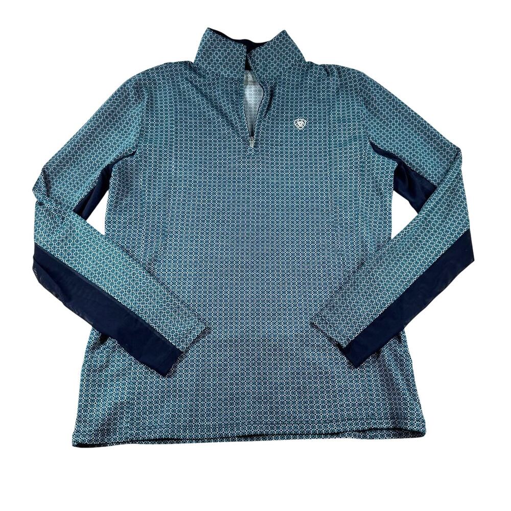 AriatTEK Quarter Zip Womens M Geometric Long Sleeve Equestrian Heat Series
